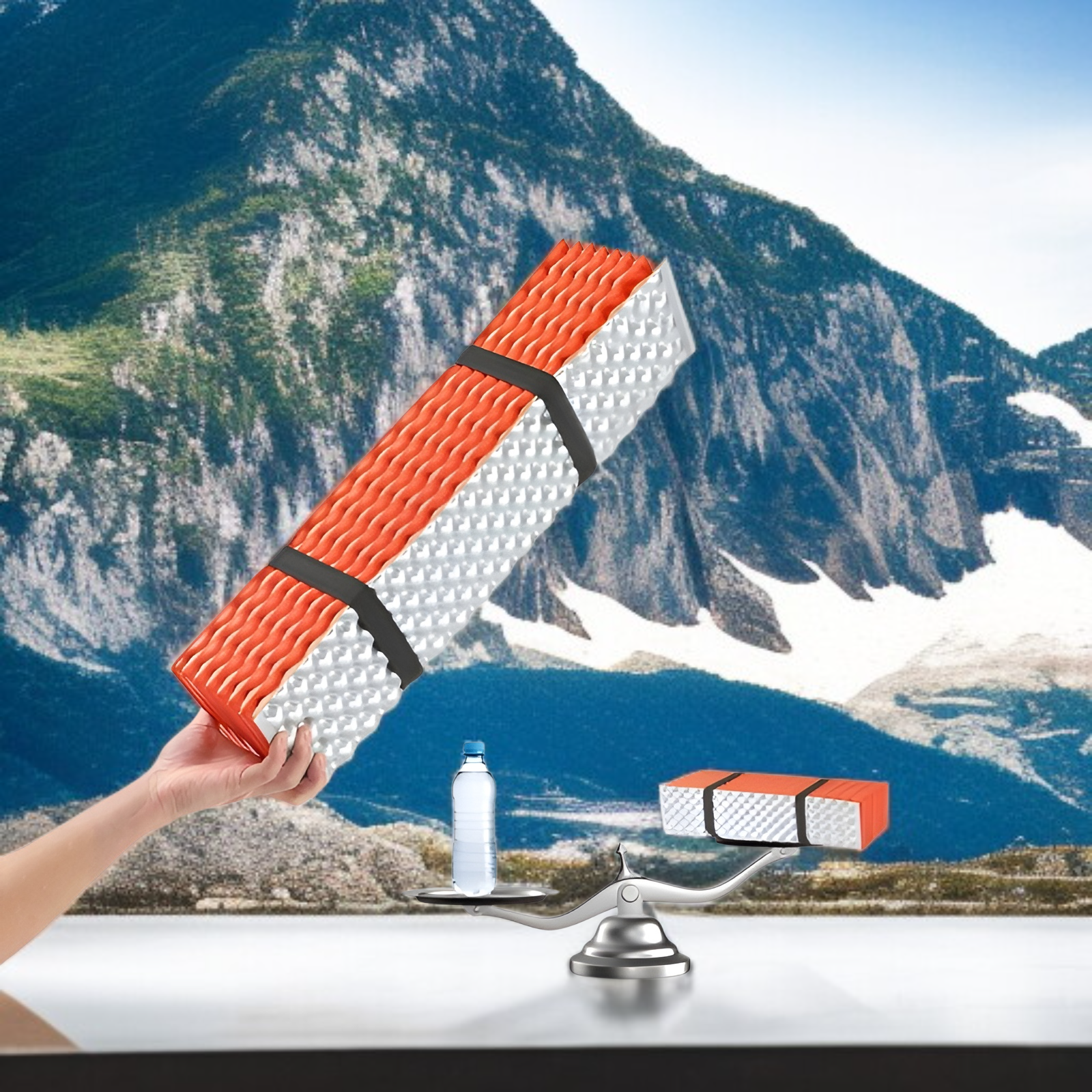  Esterilla de picnic IXPE aluminizada, diseño de huevera, para acampar y colocar bajo la tienda