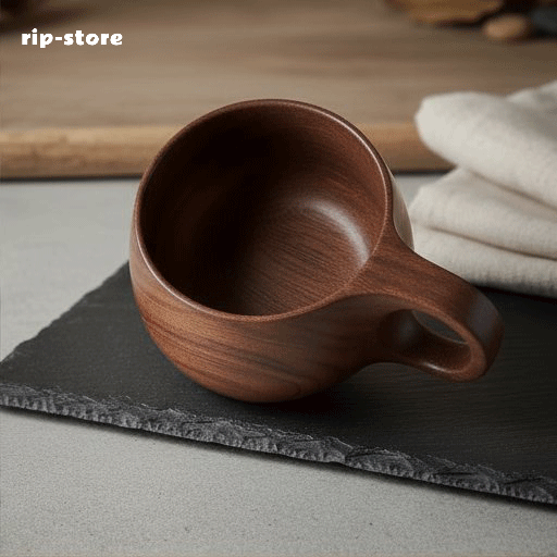 Solid wood handmade wooden water cup (6 pieces)