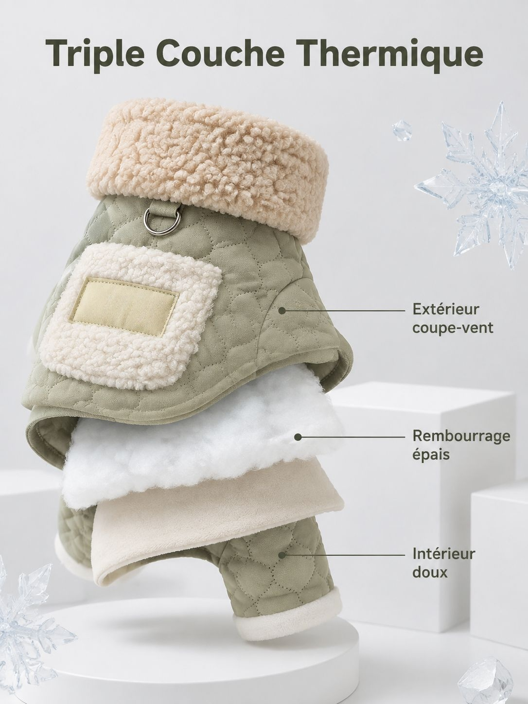 Chien portant un manteau chaud Giipet confortable pour l'hiver