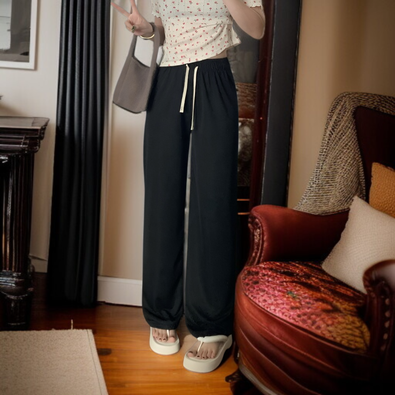 하이웨스트 와이드 정장 팬츠 밀링지 와이드 슬림핏 여성 캐주얼 일자 정장 바지 차르차르 정장 바지