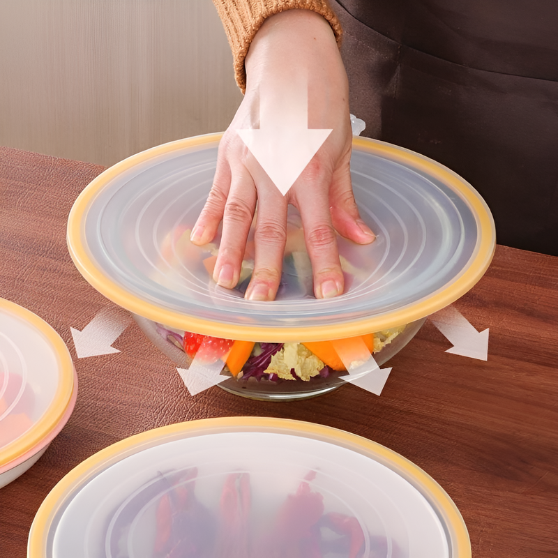 Household dustproof and leakproof silicone bowl lid