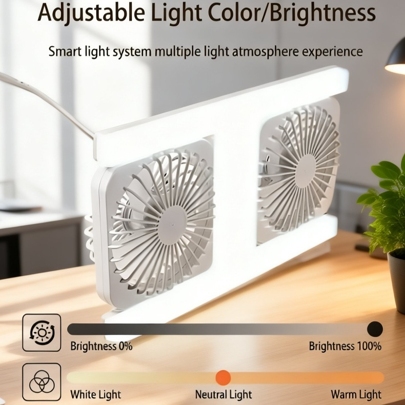 Silent dual-row fan light