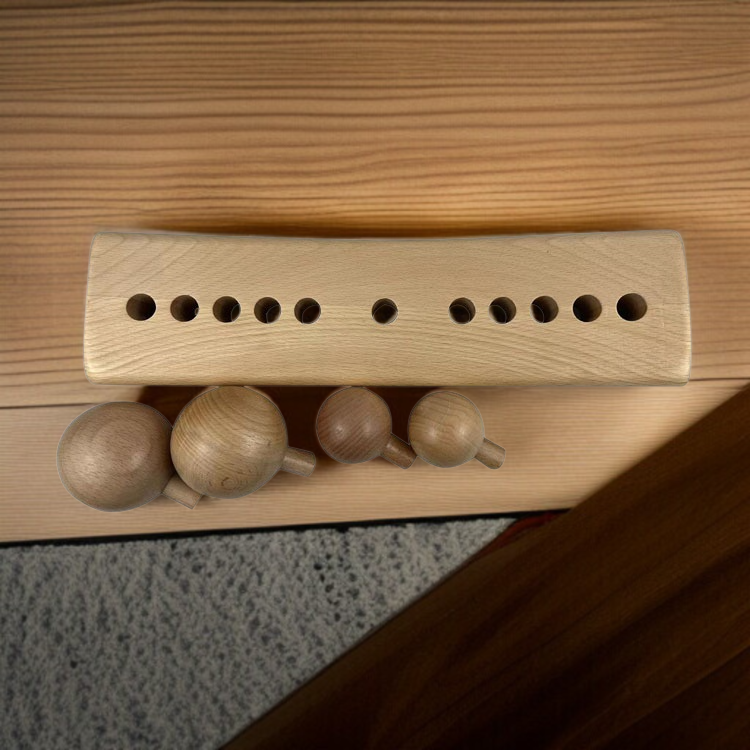 요추전용 허리마사지 베개 원목마사지 베개 요추경추통증완화 견인복구 경추마사지 베개