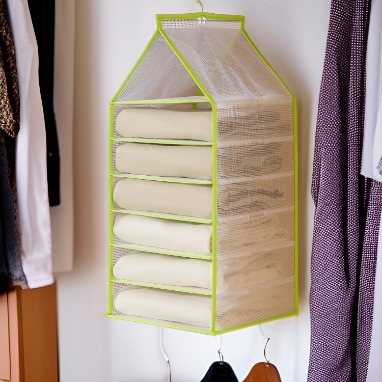 ワードローブ仕切り収納ボックス、大容量、透明、折りたたみ可能