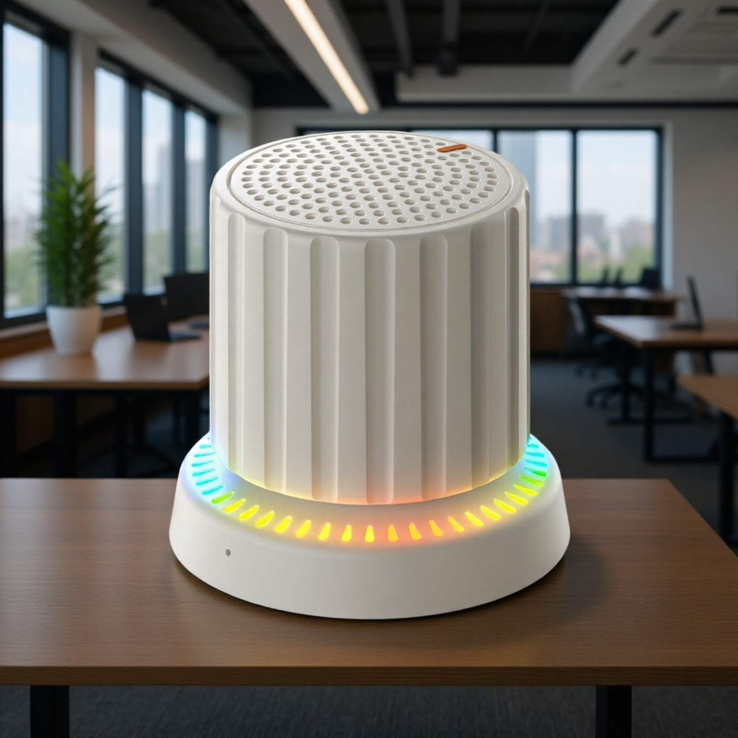 Détail du bouton magnétique du haut-parleur