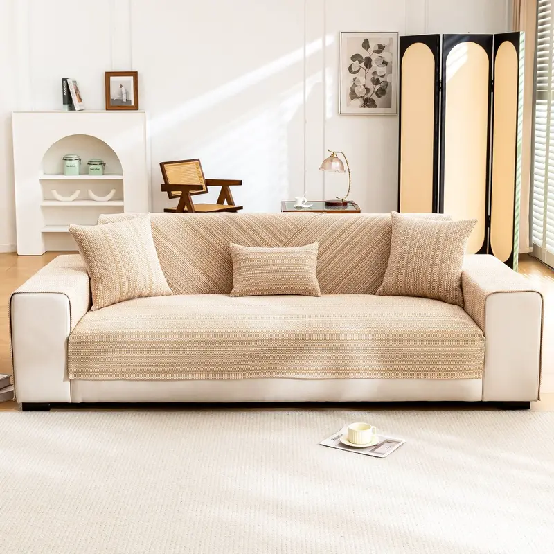 新スタイル三人掛けソファクッションセット 綿麻 厚手 耐久性ソファカバー