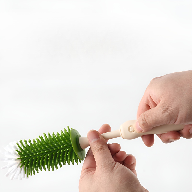 New Liquid Storage Bottle Brush – Gap Cleaning Long Handle Silicone & Nylon Brush Set