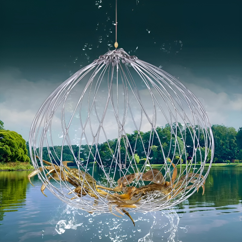 自動開閉式カニ漁網 鋼線製 漁獲用カゴ