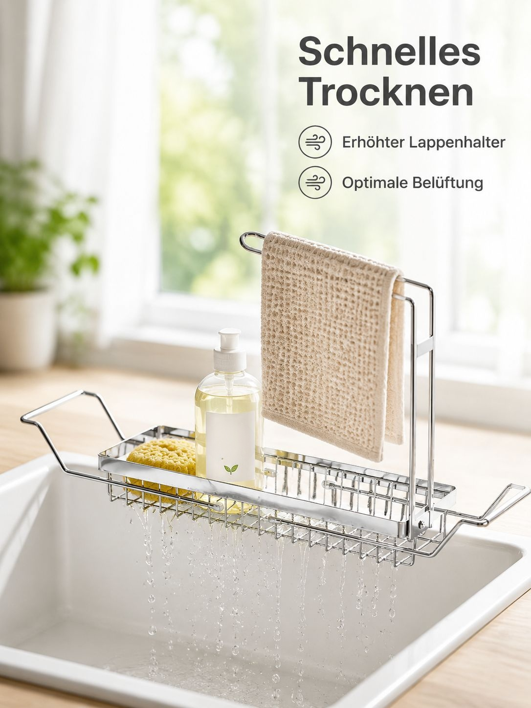 Küchenspülbecken-Ablage, vielseitiges Aufbewahrungs- und Abtropfregal