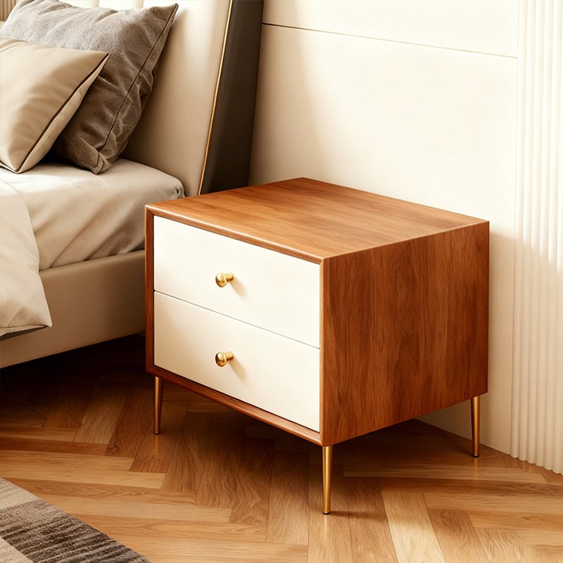 โต๊ะข้างเตียงไม้เนื้อแข็ง