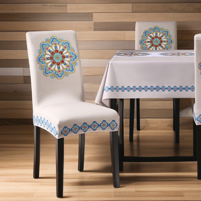 Four Seasons Dining Chair Table Cover Artistic Style High Space Utilization