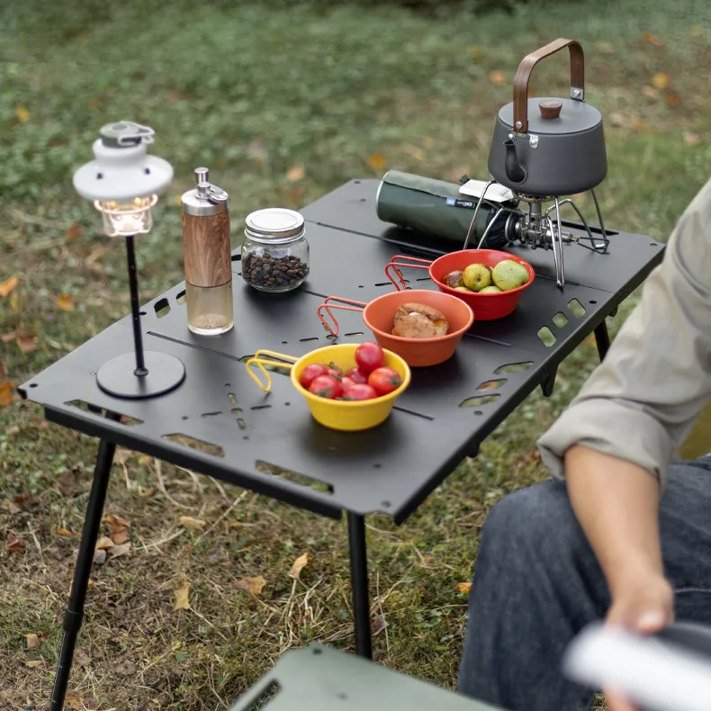야외 접이식 알루미늄 테이블 휴대용 캠핑 피크닉 테이블 야외 차량용 작은 식탁