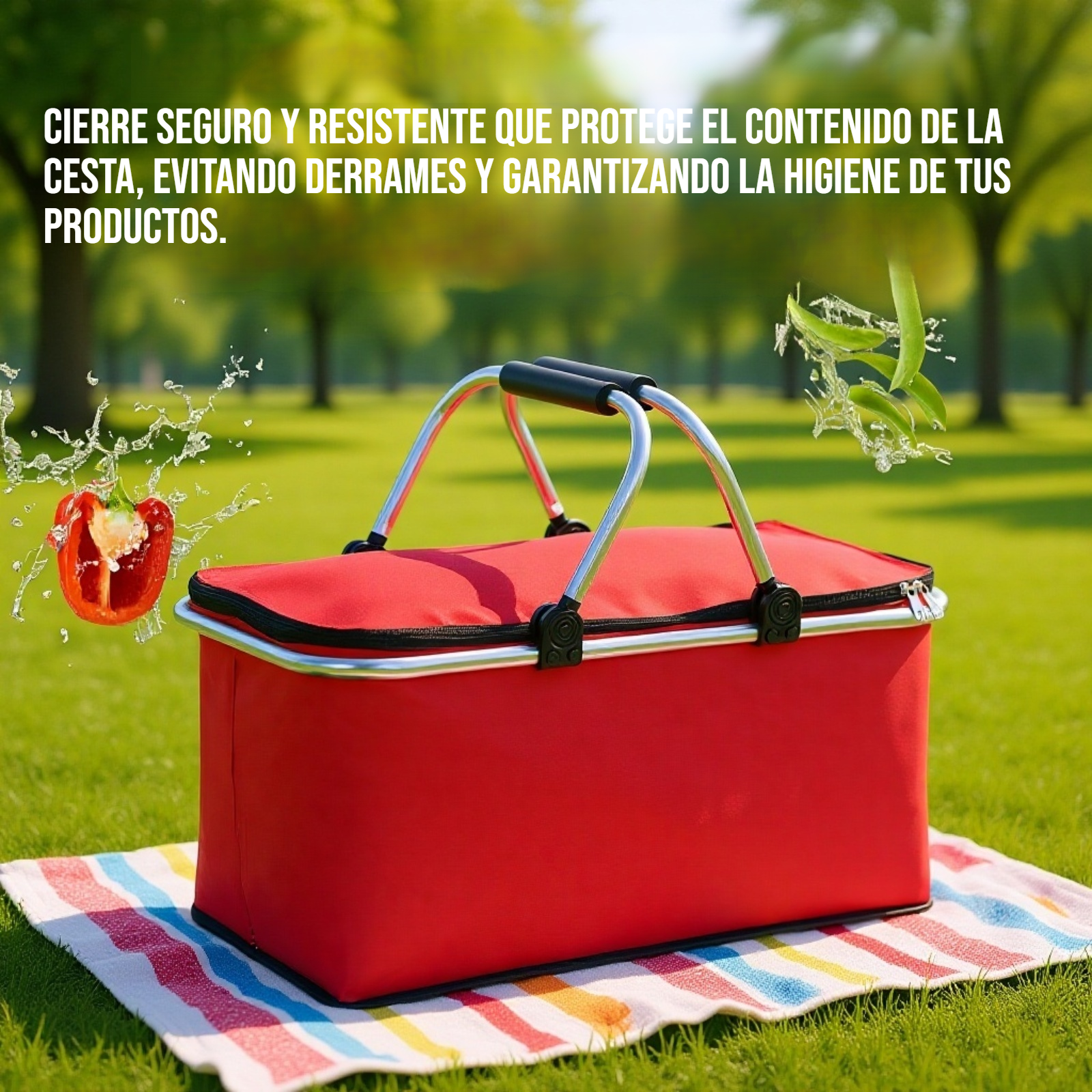 Cesta de almacenamiento térmica portátil para picnic en exteriores