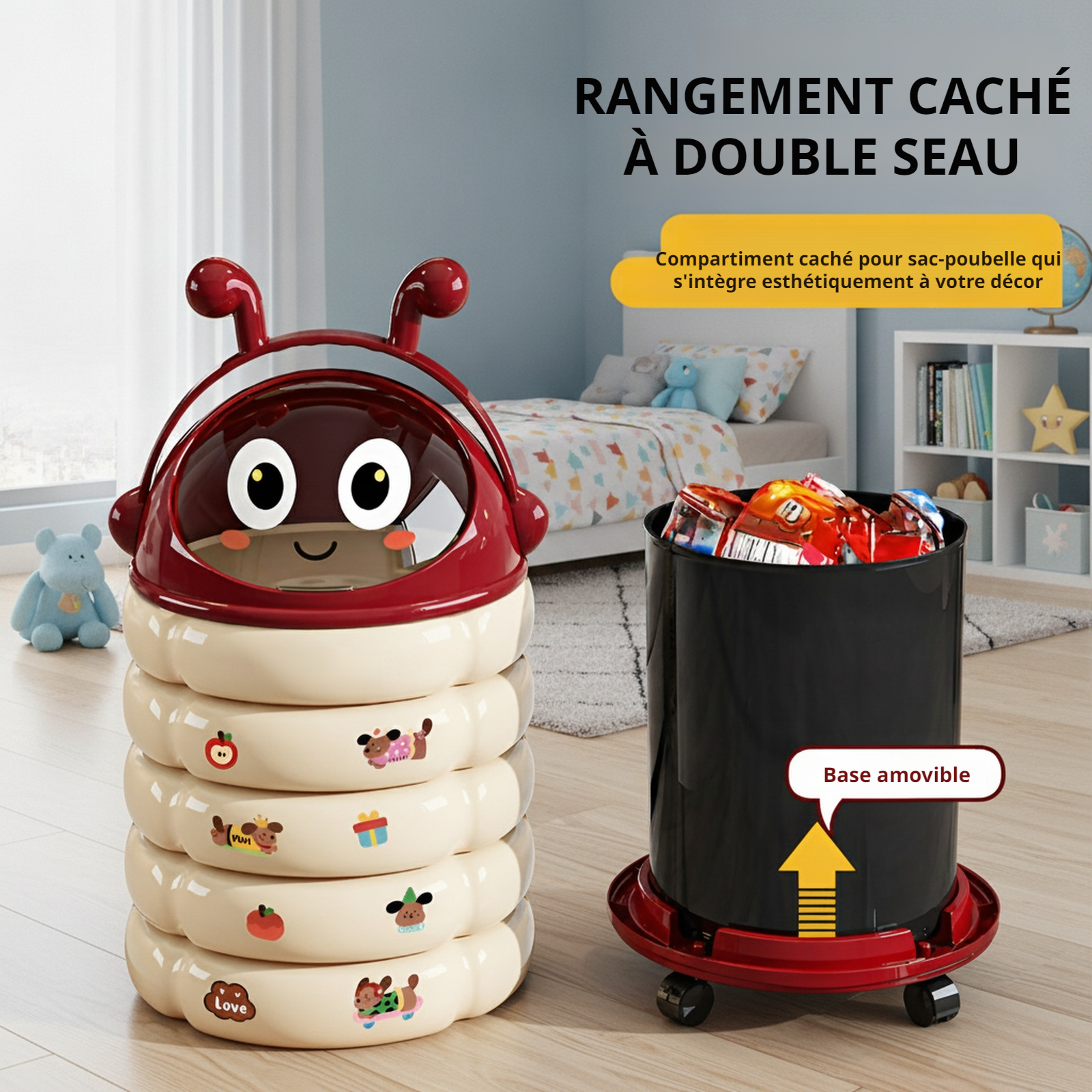 Poubelle de maison mignonne - Pour salon, chambre à coucher, chambre d'enfant