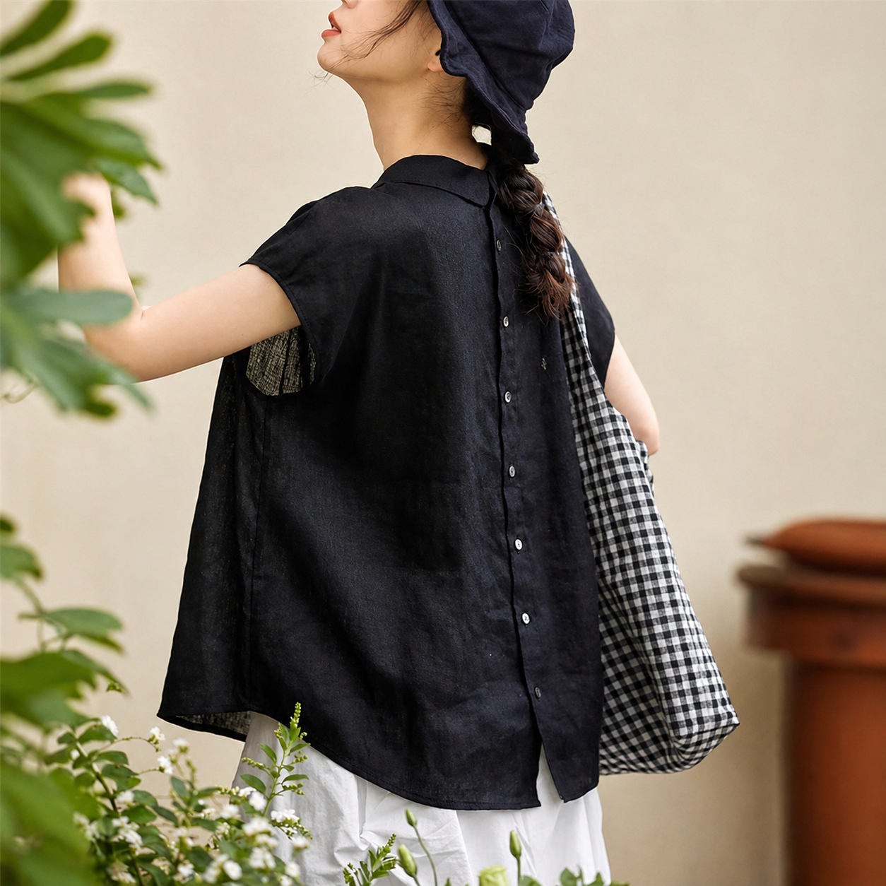 NEW！夏用ゆったりリネンシャツ メンズカジュアルトップス