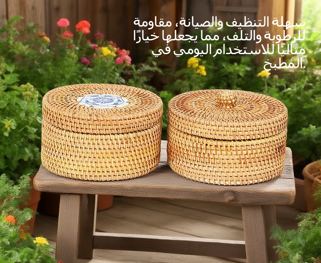 تصميم أنيق لسلة المطبخ الروطان