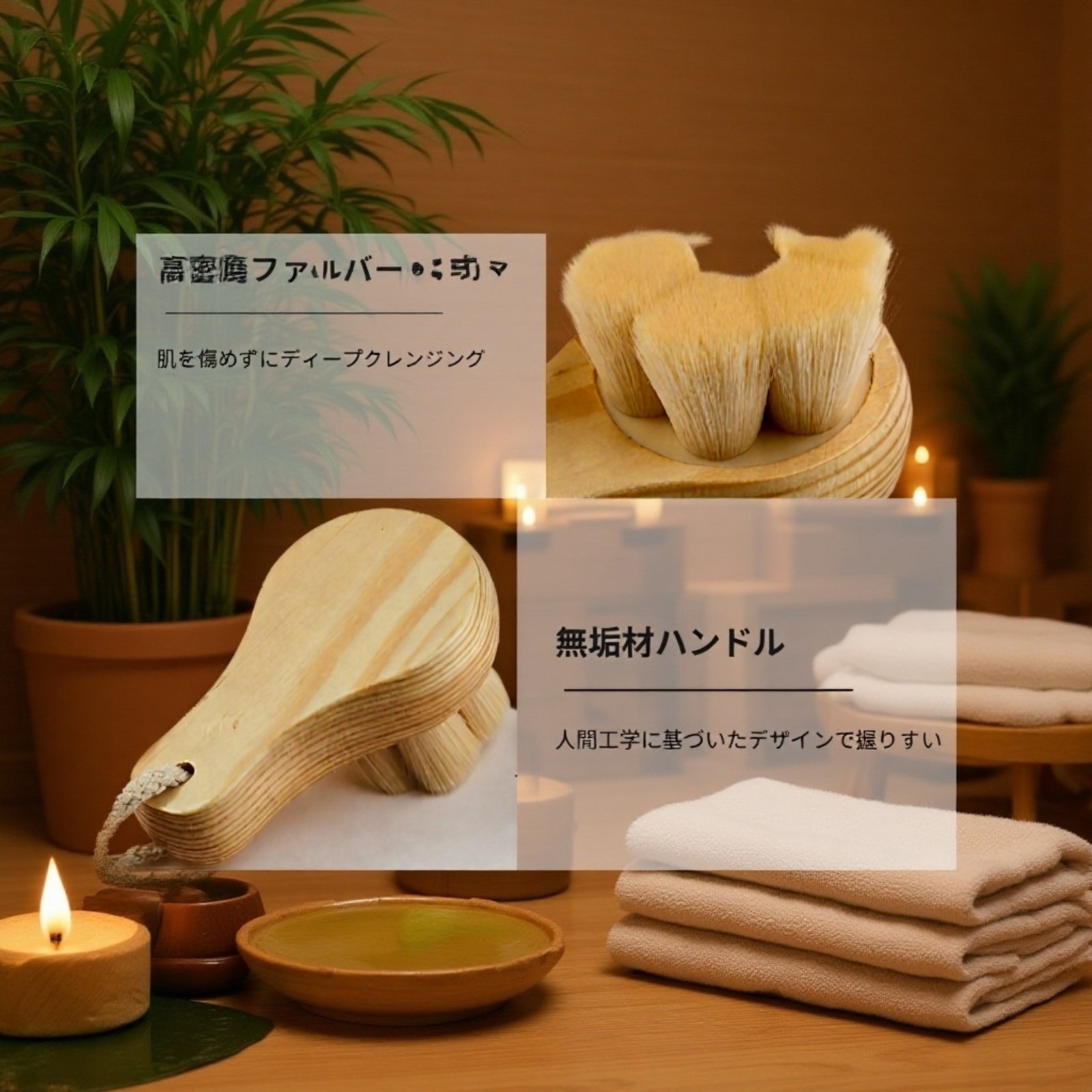 梅の花洗顔ブラシ　日本式ソフト毛フェイスブラシ