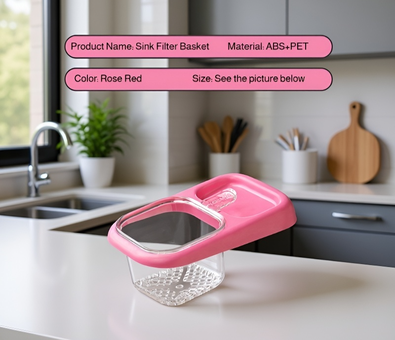 Kitchen sink storage basket for utensils and cleaning tools