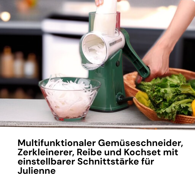 All-in-One Gemüseschneider mit Raspel und Zerkleinerer, vielseitiges Küchenwerkzeug-Set