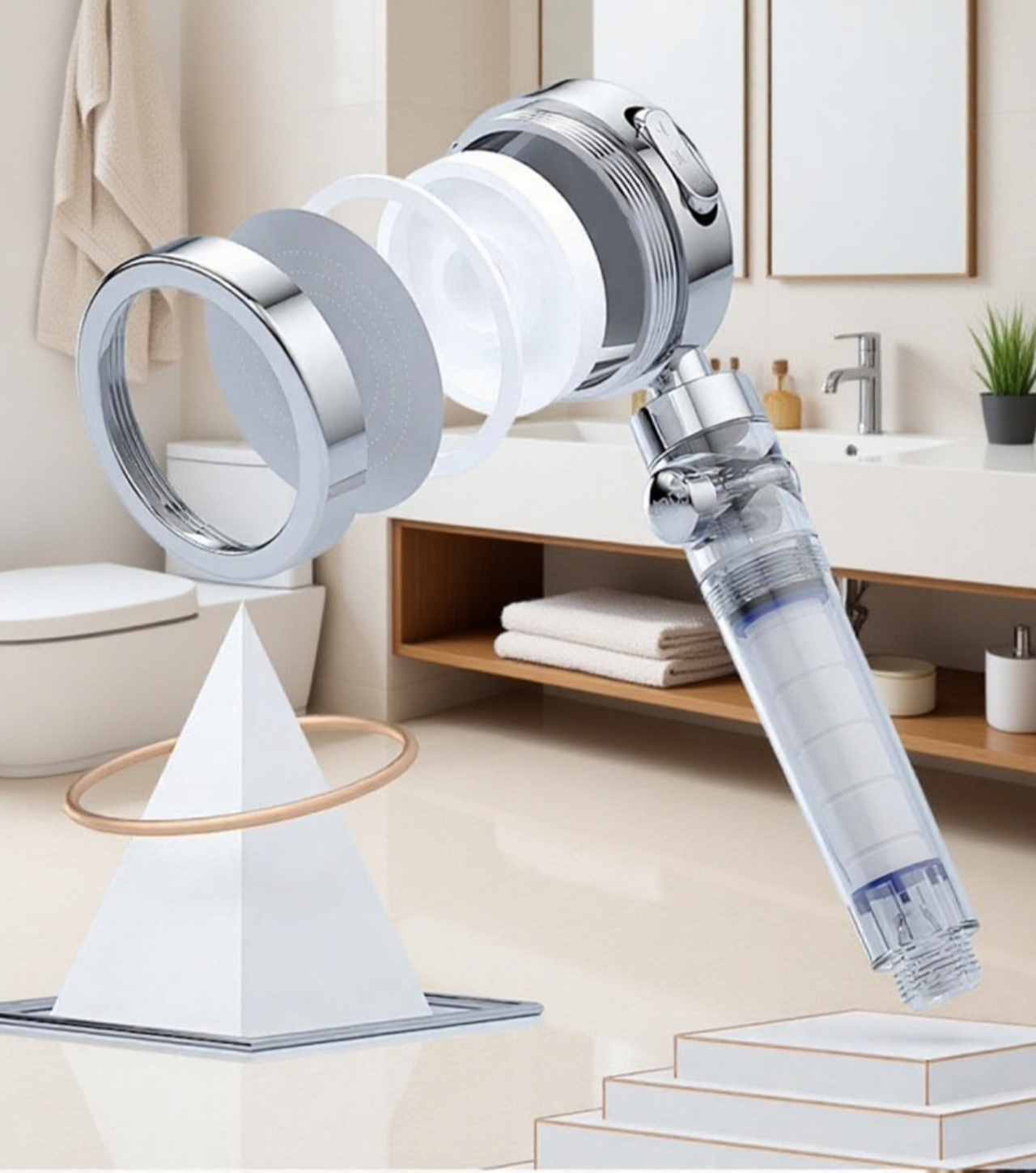 Cabezal de ducha fácil de instalar