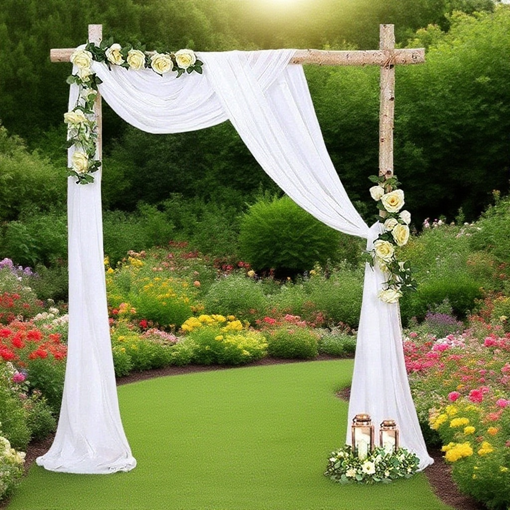 야외 결혼식 파티 장식 망사