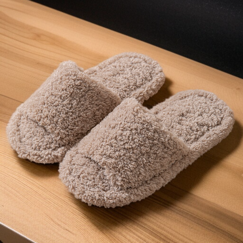 毛絨棉拖鞋捲毛開口