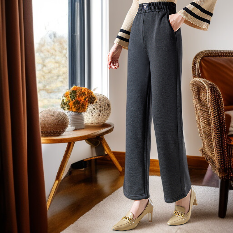 여성 캐주얼 패션 기모 도톰 와이드 팬츠 쉬넬 캐주얼 팬츠 추동 기모 와이드 팬츠 코듀로이 캐주얼 팬츠