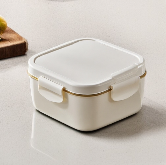 Durable food storage container with cutlery for lunch