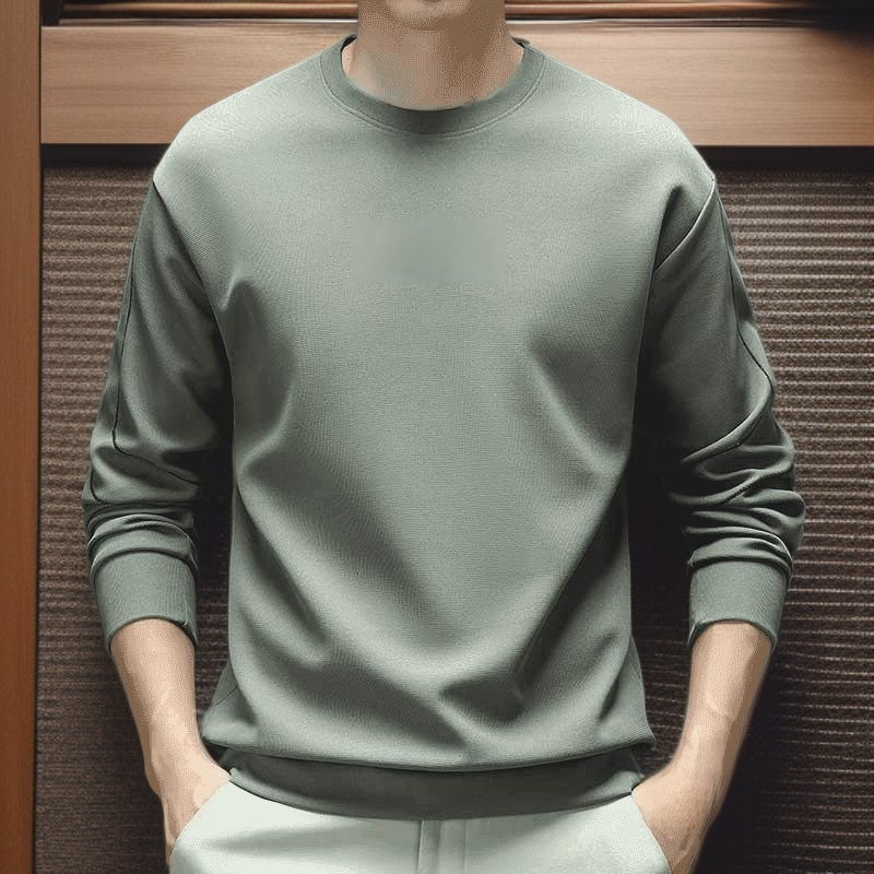 Sudadera versátil de boutique, lujosa, asequible y moderna con cuello redondo