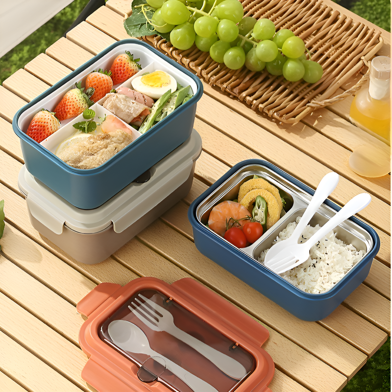 Stainless steel compartmentalized lunch box