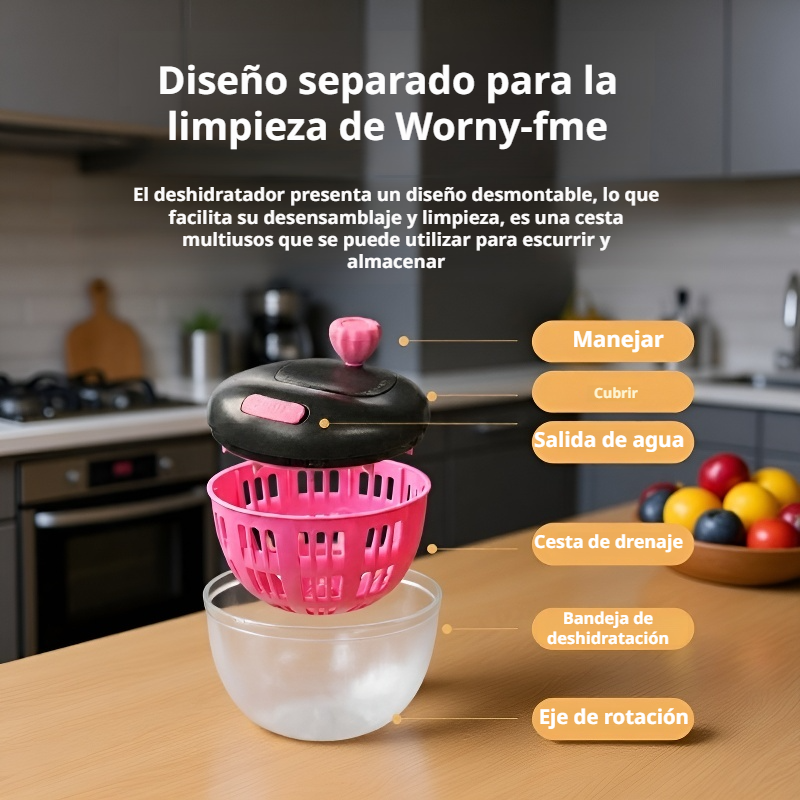 Centrifugadora manual para secar verduras y frutas