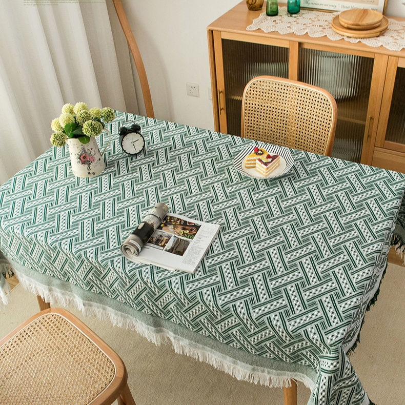 棉麻桌布日式純色蕾絲桌布茶几布高級感長桌布餐桌布