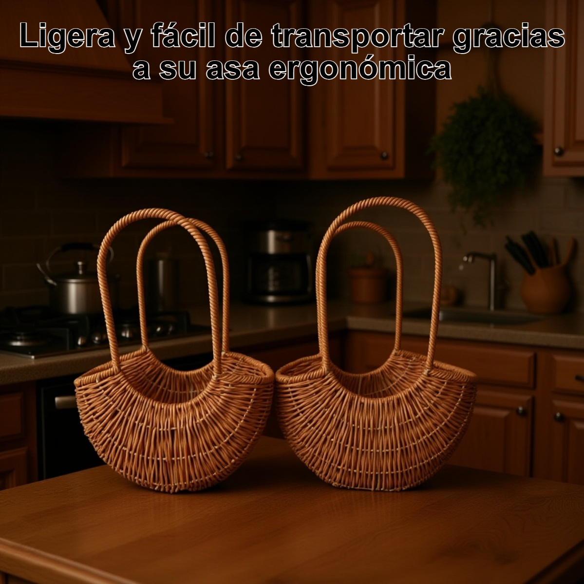 Cesta decorativa de frutas de imitación de ratán