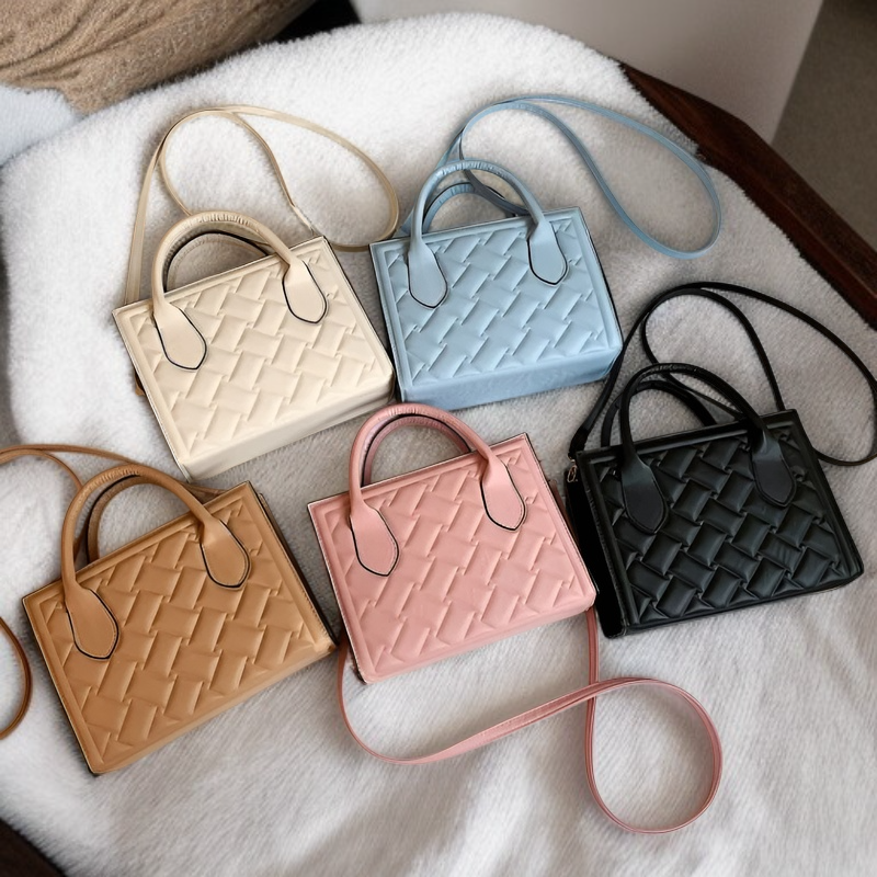 حقيبة كتف نسائية عصرية بلون نقي، حقيبة مربعة بسيطة غربية الطراز