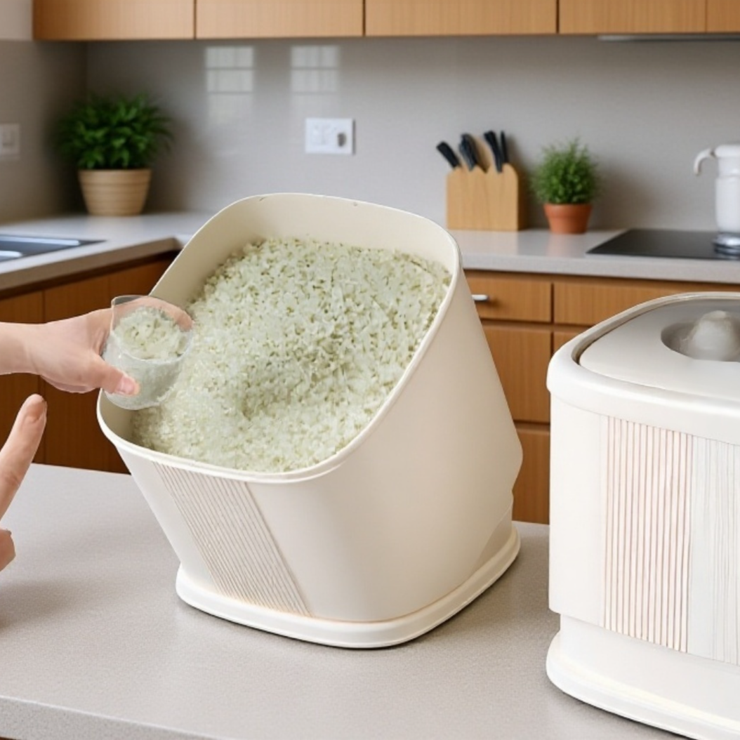 家庭用として防虫・防湿・密閉に優れた米びつです