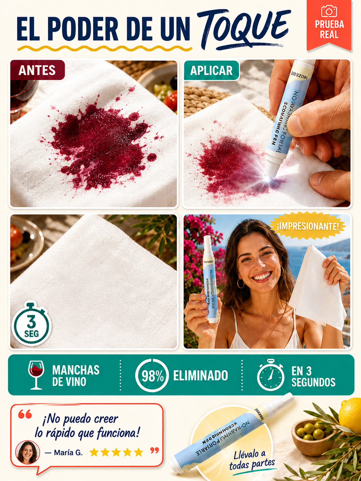 【Elimina la suciedad en un segundo】 Lápiz limpiador potente y práctico que no necesita agua