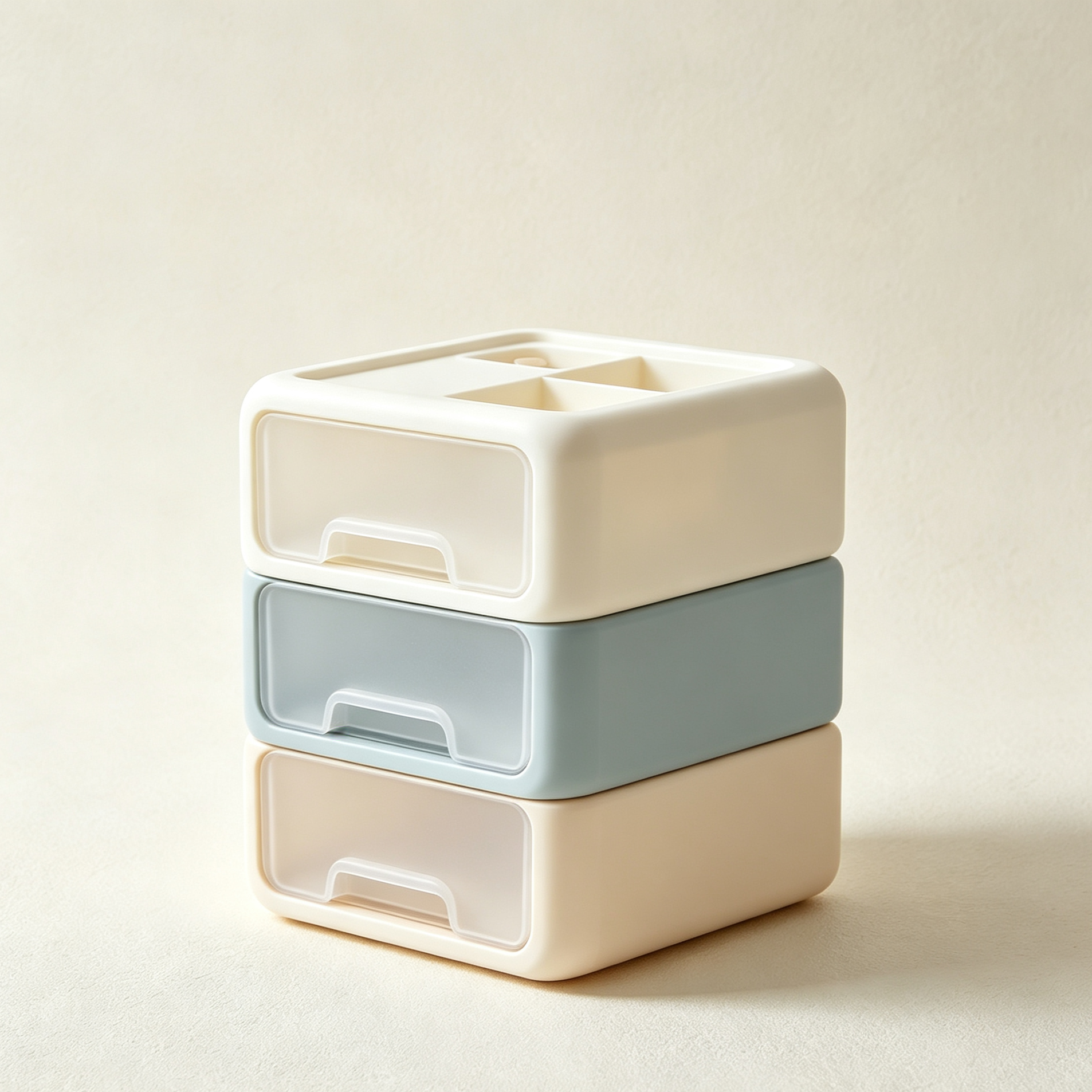 Three-drawer storage boxes (3 pieces)
