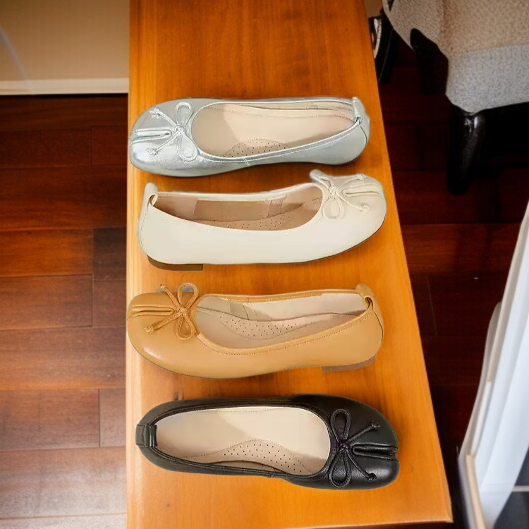 레드 단화 여 플랫 컴포트화 여성 구두 리본 발가락 봄가을 여름 단화