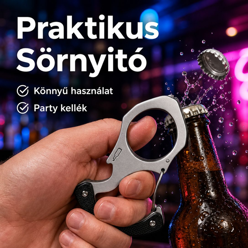 Legális önvédelmi bokszgyűrű kulcstartó többfunkciós gyűrűs üvegnyitó