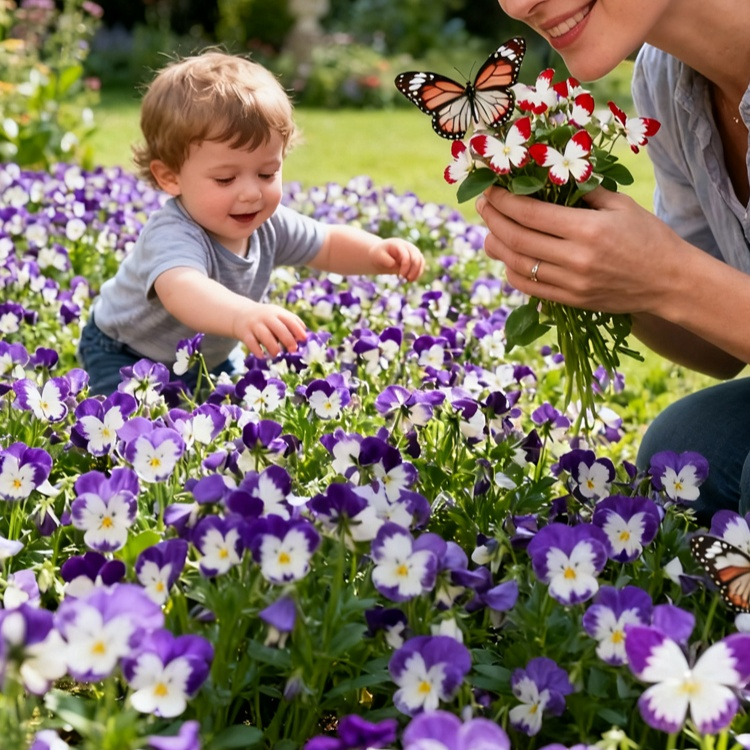 Esquinas de jardín "Luz de Luna" semillas de pensamiento