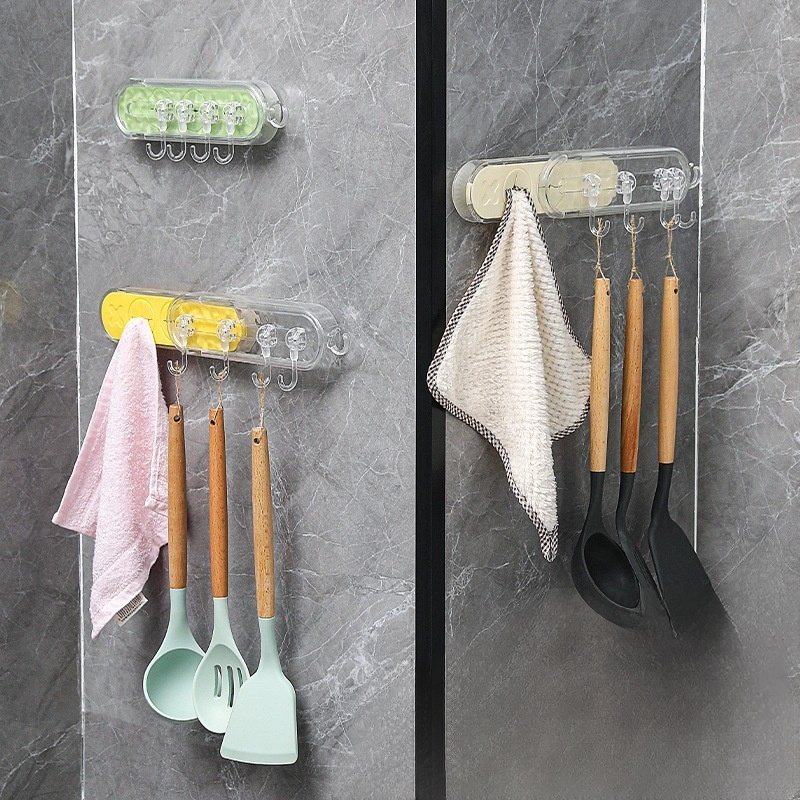 Wall-mounted Telescopic Bathroom Storage Rack with Suction Cups and Multifunctional Hooks