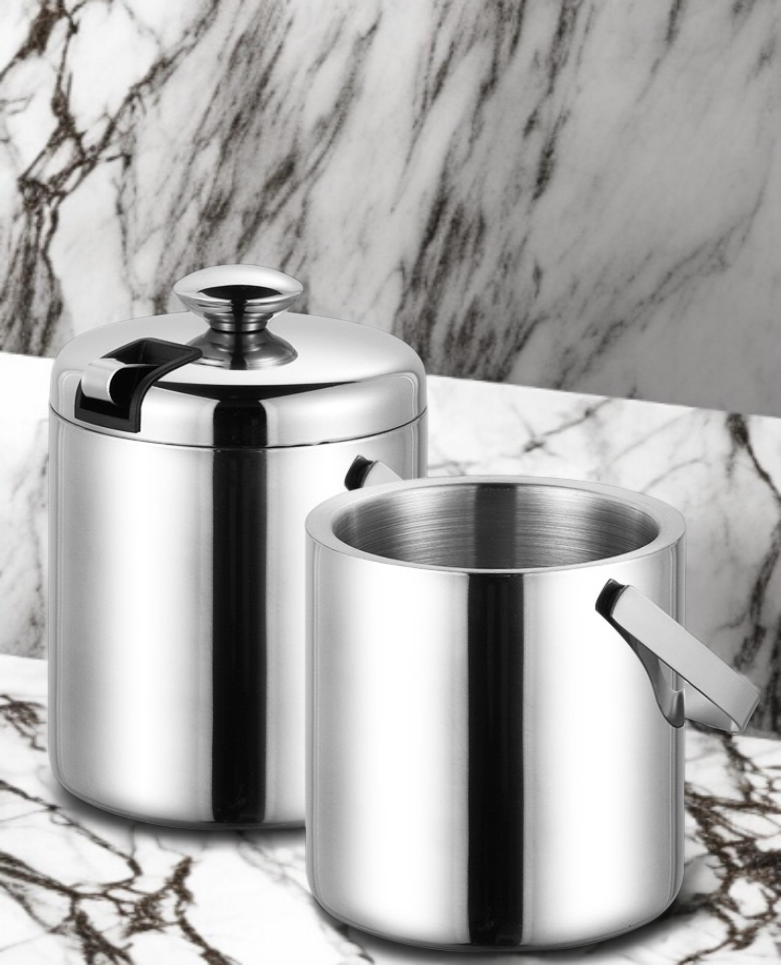 Edelstahl Doppelschicht Champagner Eisfass für elegante Getränkekühlung