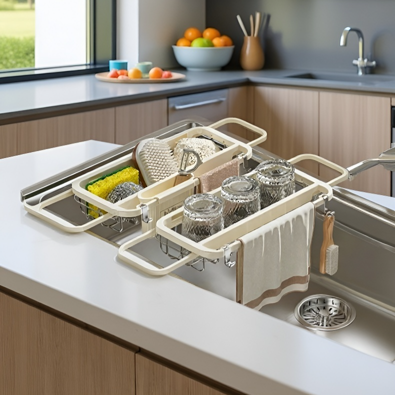 주방용 접이식 배수대 사용 예시