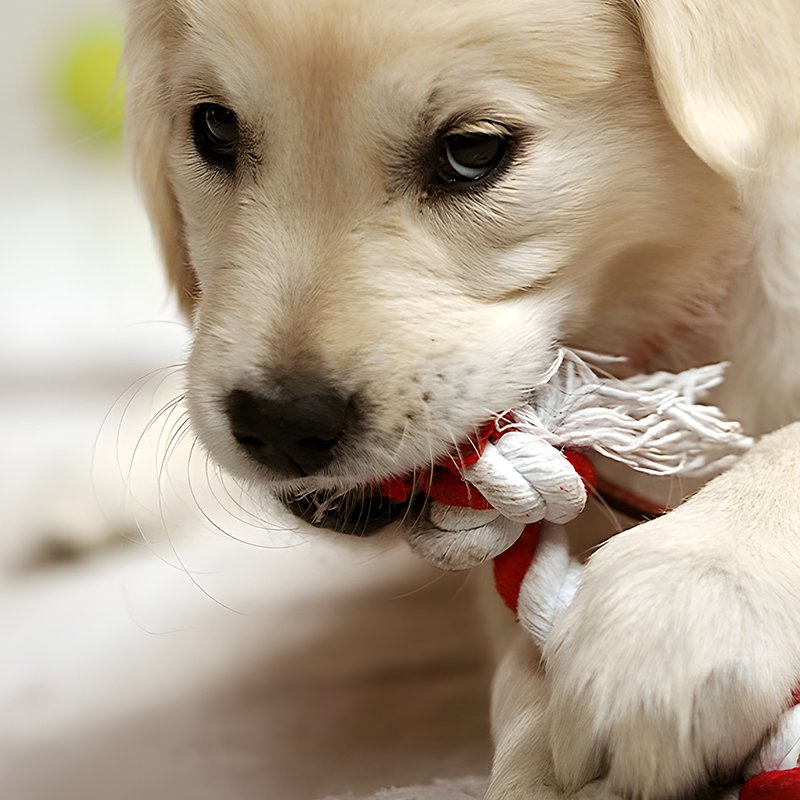 二重編み綿糸歯洗浄ロープ犬