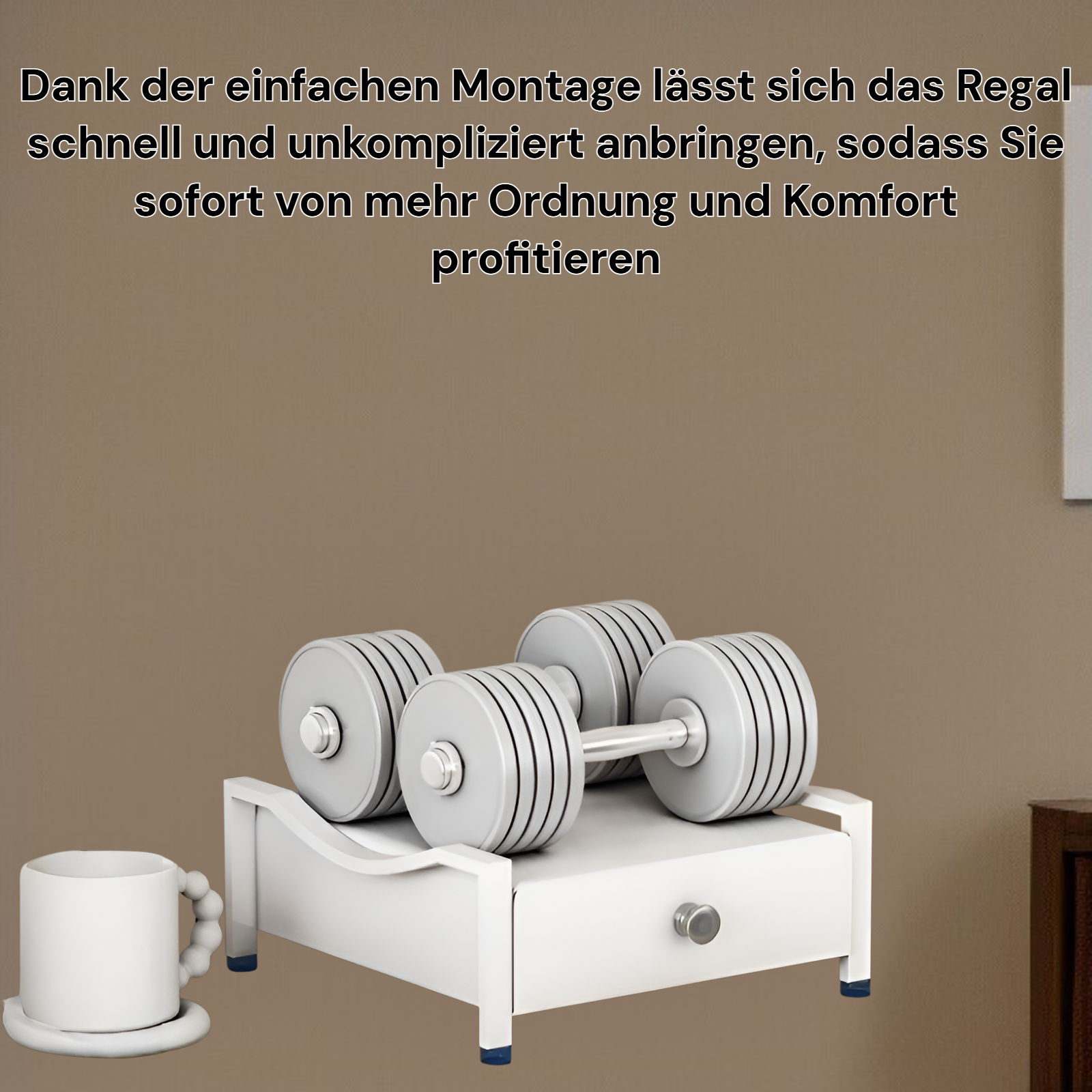 Modernes Kaffeeregal mit mehreren Ablagefächern