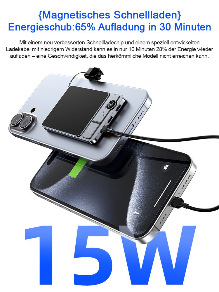 Neue magnetische 3-in-1 kabellose Schnelllade-Powerbank