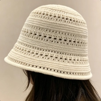 Leichter Damen Sonnenhut mit modernem Strickdesign