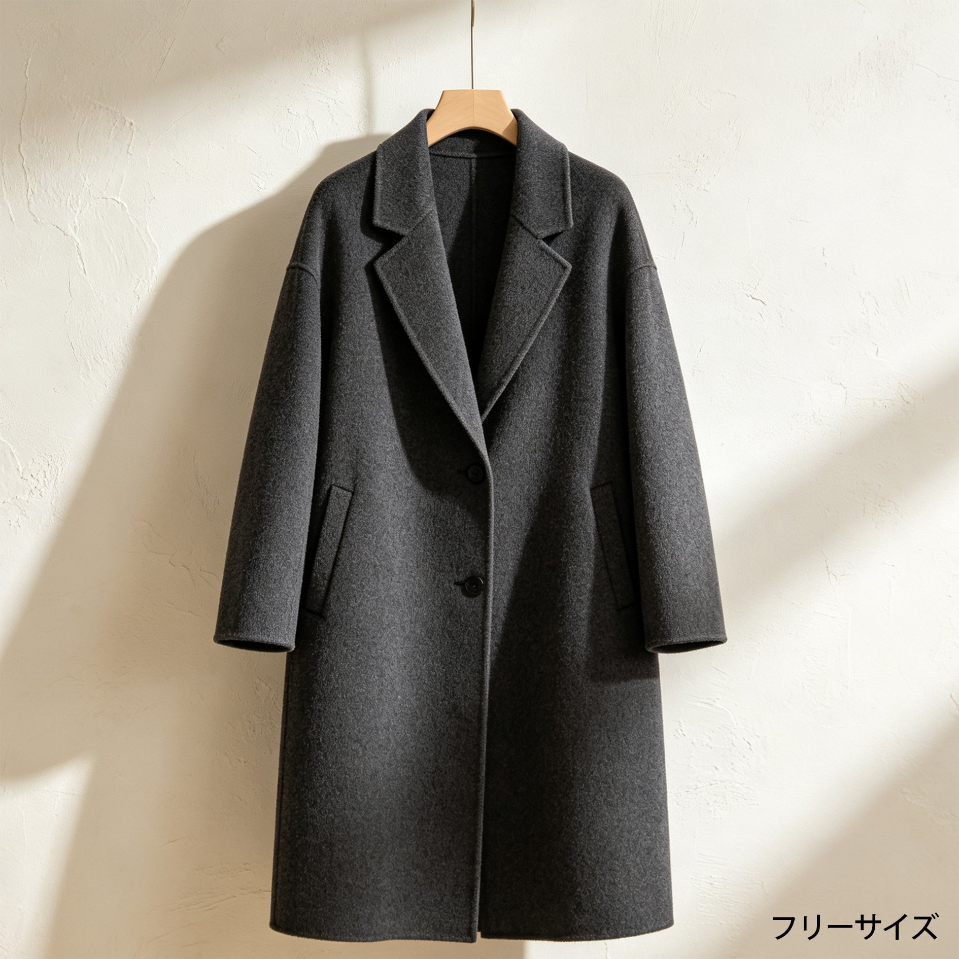 レディース用ミドル丈コート着用イメージ