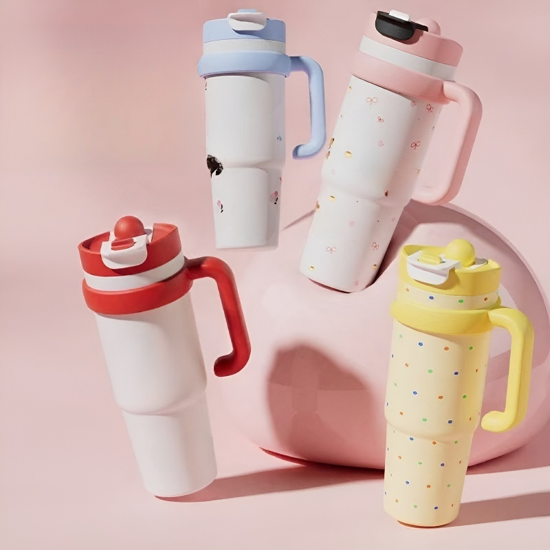 Vaso de acero inoxidable de gran capacidad con helado.