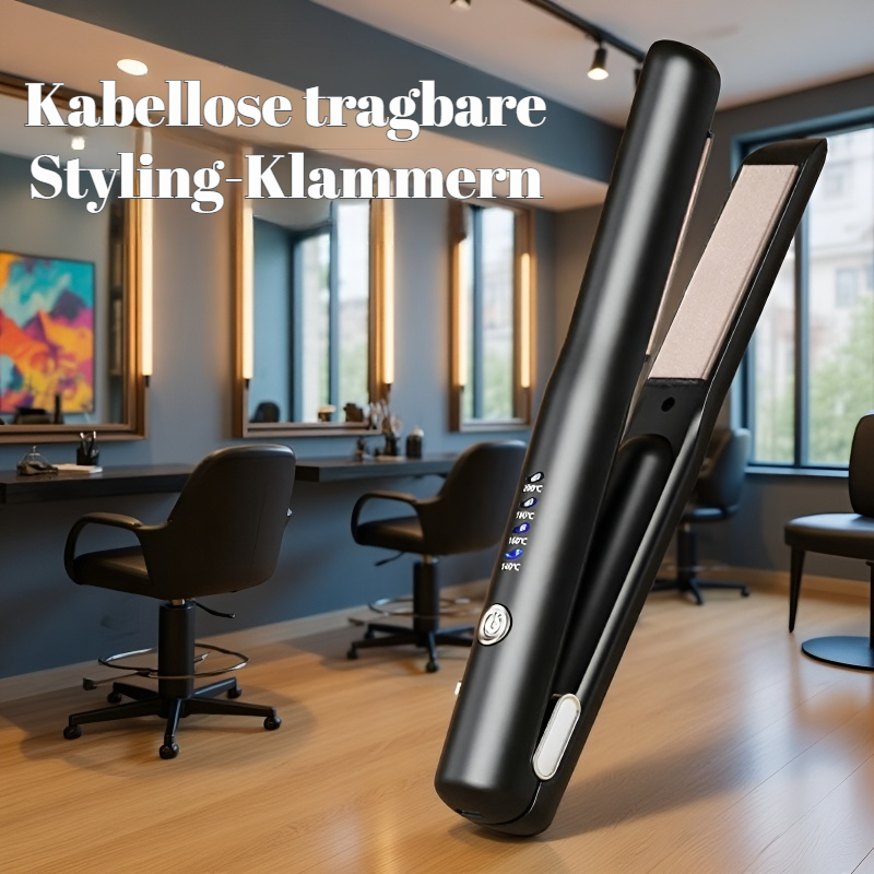 Tragbarer USB Mini kabelloser wiederaufladbarer Haarglätter und Lockenstab